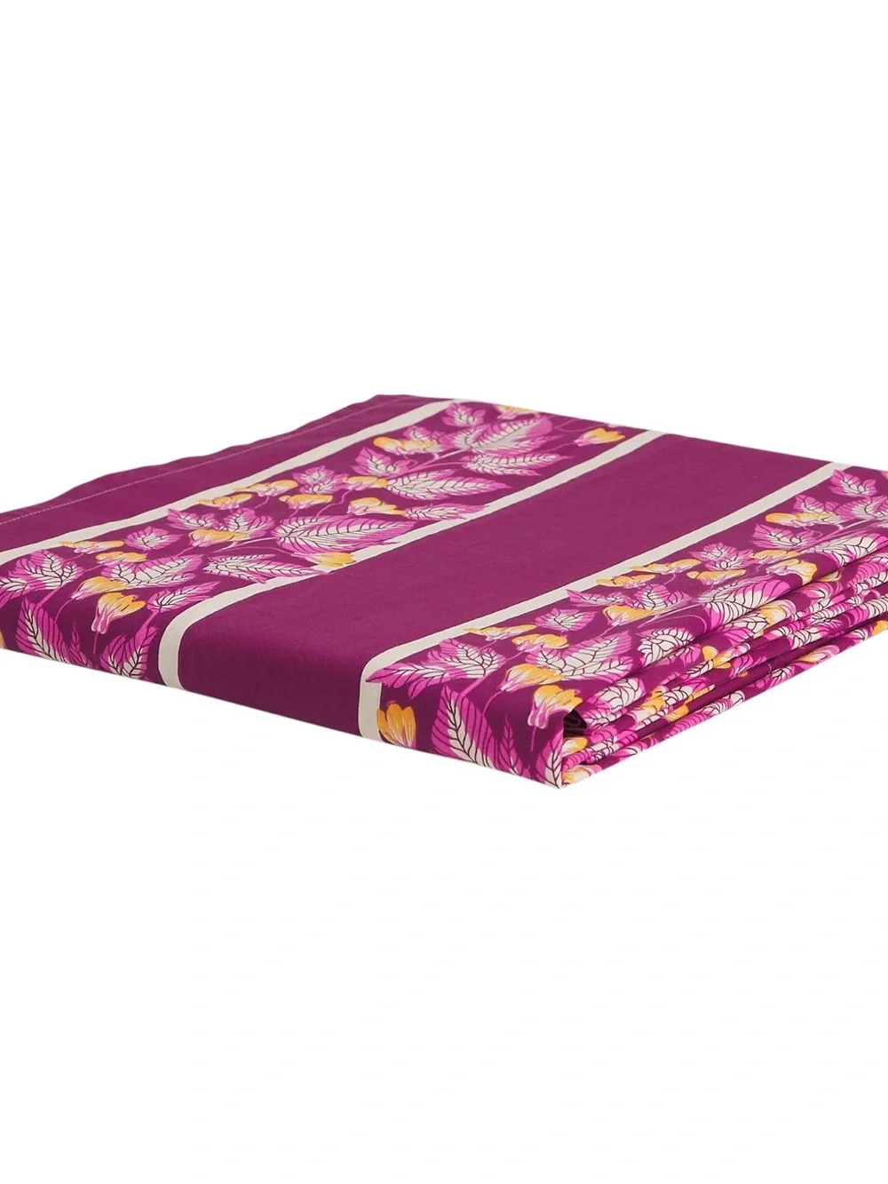 Sage and Clare Agata Mulberry Purple Floral Stripe Cotton Sheet Set - Never Used
